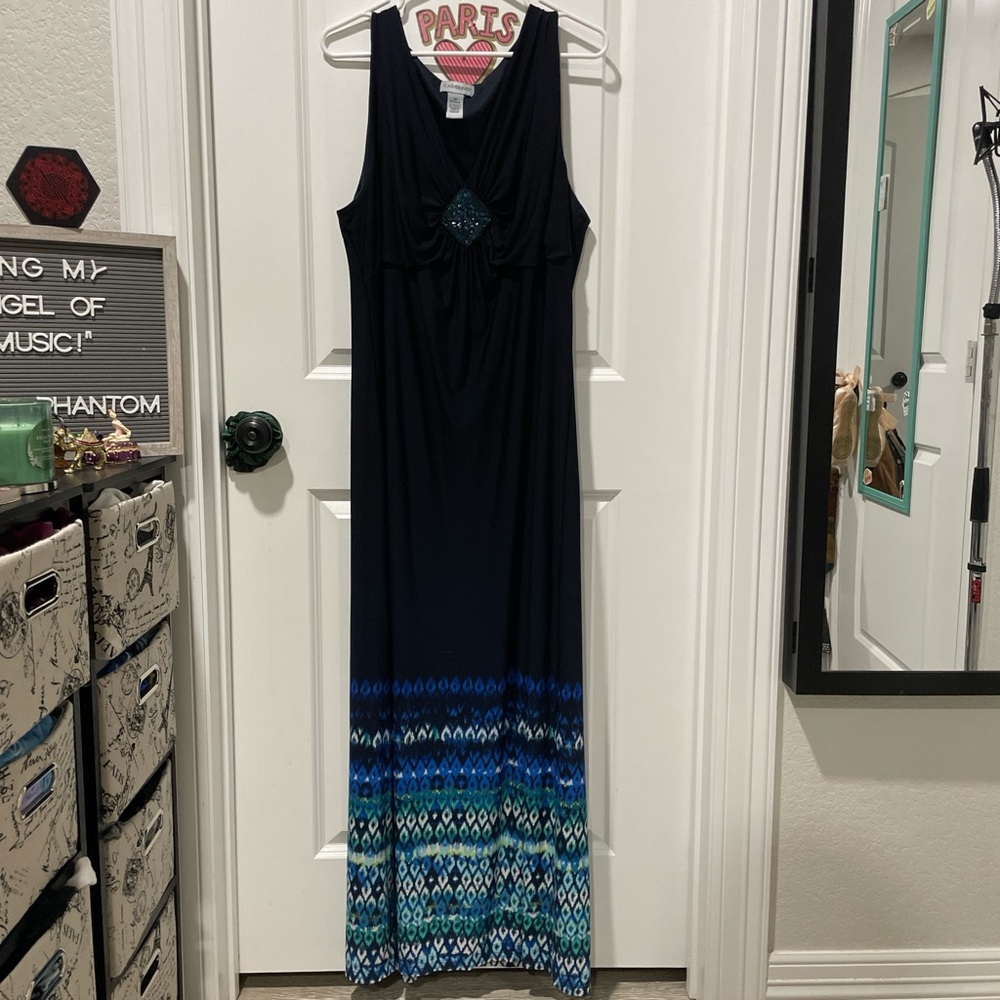 2X Blue maxi dress